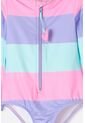Vestido De Baño LittleMic Multicolor Manga Larga Para Niña 2T A 5T 4T de LittleMic