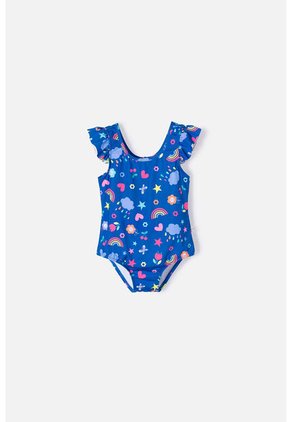 Vestido De Baño De Littlemic Azul Para Niña 2T A 5T 5T