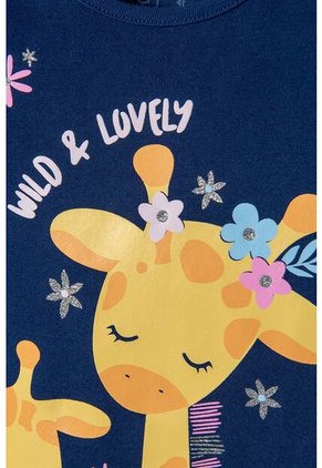 Camiseta De Littlemic Manga Corta Azul Para Niña 2T A 5T 2T