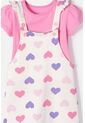 Vestido Tipo Jardinera De Littlemic Multicolor Para Niña 2T A 5T 3T de LittleMic