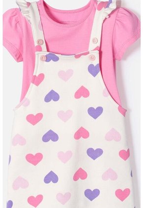 Vestido Tipo Jardinera De Littlemic Multicolor Para Niña 2T A 5T 3T
