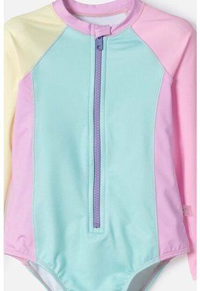 Vestido De Baño LittleMic Multicolor Manga Larga Para Niña 2T A 5T 2T