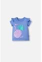 Camiseta LittleMic Azul Con Bolero En Manga Para Niña 2T A 5T 3T de LittleMic