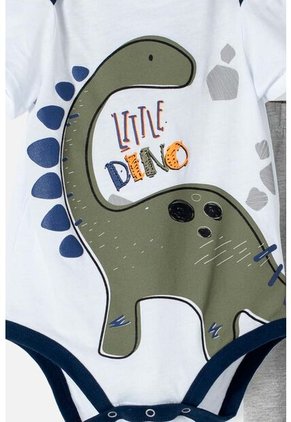 Conjunto LitttleMic Con Pantalón Blanco Y Gris Para Bebé Niño 6-9