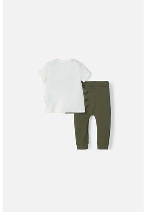 Conjunto LittleMic  Con Pantalón Verde Y Blanco Para Bebé Niño 3-6