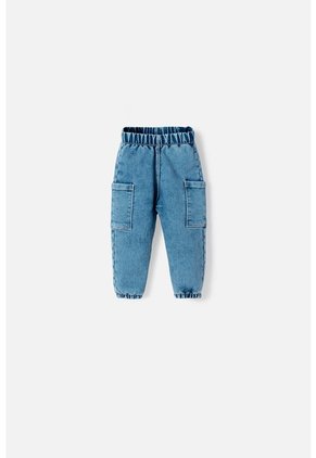 Jogger De Littlemic Cintura Elastica Azul Para Bebé Niña 3-6