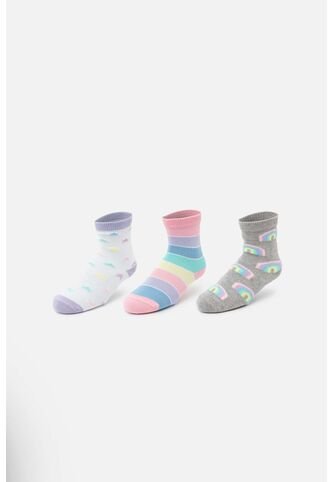 Medias X3 De LittleMic Multicolor Para Niña 4-6 LittleMic