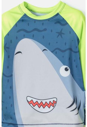 Conjunto De Baño LittleMic Manga Larga Azul Y Verde Para Niño 3T