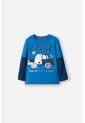 Camiseta LittleMic Azul Manga Larga Para Niño 2T A 5T 4T de LittleMic