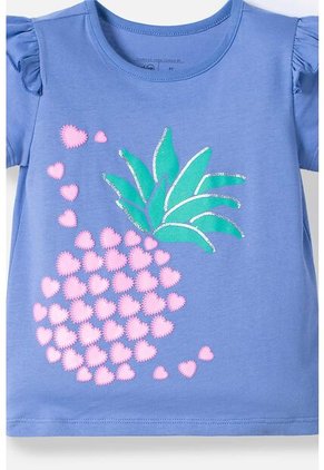 Camiseta LittleMic Azul Con Bolero En Manga Para Niña 2T A 5T 5T