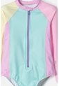 Vestido De Baño LittleMic Multicolor Manga Larga Para Niña 2T A 5T 2T de LittleMic