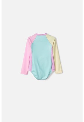 Vestido De Baño LittleMic Multicolor Manga Larga Para Niña 2T A 5T 2T