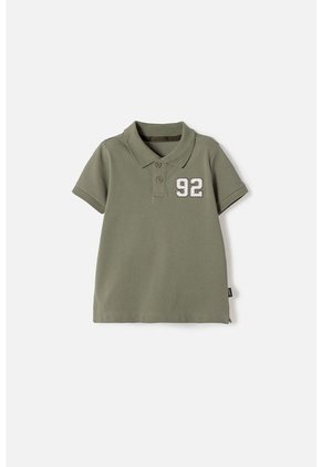 Camiseta Tipo Polo De Littlemic Verde Para Niño 2T A 5T 5T