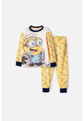 Pijama De Minions Pantalón Largo Multicolor Para Niño 2T A 6T 3T