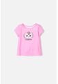Camiseta De Littlemic Manga Corta Rosada Para Niña 2T A 5T 5T de LittleMic