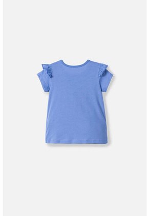 Camiseta LittleMic Azul Con Bolero En Manga Para Niña 2T A 5T 2T