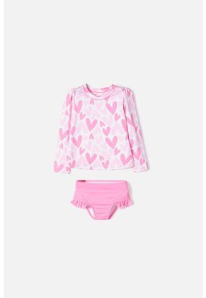 Vestido De Baño LittleMic Multicolor Manga Larga Para Niña 2T A 5T 2T