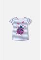 Camiseta Littlemic Blanca Con Azul Y Brillos Para Niña 2T A 5T 4T de LittleMic