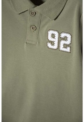 Camiseta Tipo Polo De Littlemic Verde Para Niño 2T A 5T 5T