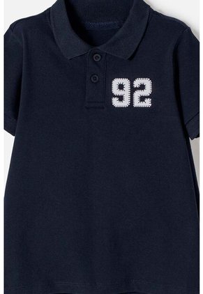 Camiseta Tipo Polo De Mic Azul Para Niño 2T A 5T 3T
