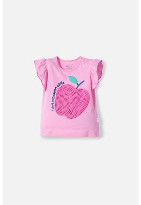 Camiseta LittleMic Rosada Manga Corta Con Bolero Para Niña 2T A 5T 3T