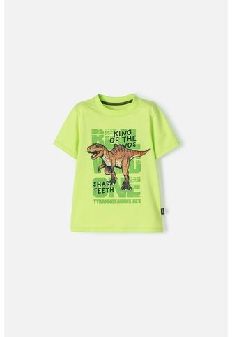 Camiseta De LittleMic Manga Corta Verde Para Niño 2T A 5T 4T LittleMic