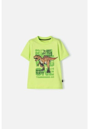 Camiseta De LittleMic Manga Corta Verde Para Niño 2T A 5T 4T