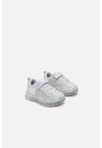 Tenis De Littlemic Plateados Con Cordón Para Niña 24 LittleMic