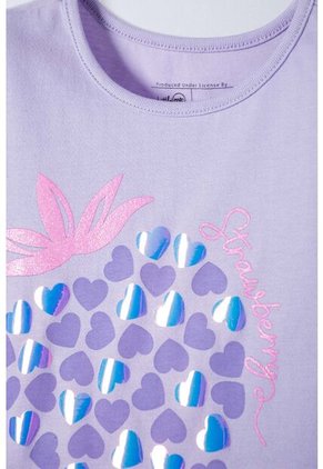 Camiseta De Littlemic Manga Corta Lavanda Para Niña 2T A 5T 2T
