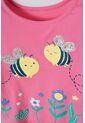 Camiseta Littlemic Rosada Manga Corta Para Niña 2T A 5T 5T de LittleMic