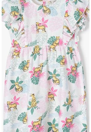 Vestido De LittleMic Multicolor Manga Corta Para Niña 2T A 5T 5T