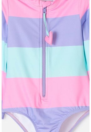 Vestido De Baño LittleMic Multicolor Manga Larga Para Niña 2T A 5T 4T