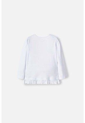 Camiseta LittleMic Blanca Manga Larga Para Niña 2T A 5T 4T