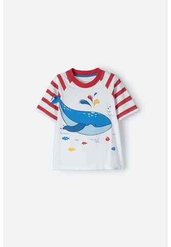 Camiseta Littlemic Blanco Y Rojo Manga Corta Para Niño 2T A 5T 4T LittleMic