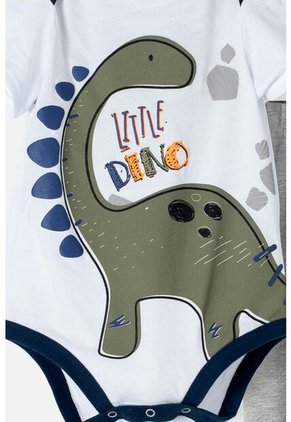 Conjunto LitttleMic Con Pantalón Blanco Y Gris Para Bebé Niño 18-24