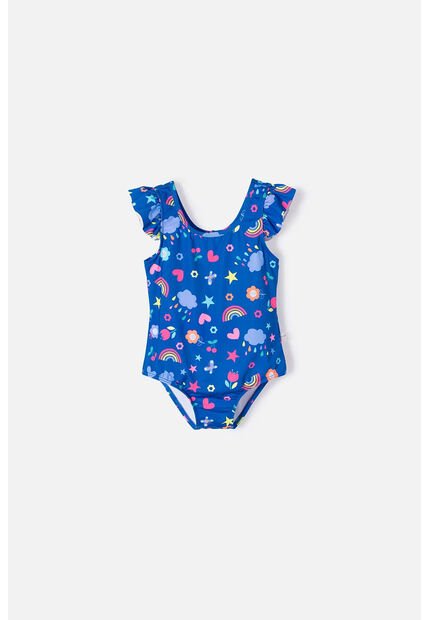 Vestido De Baño De Littlemic Azul Para Niña 2T A 5T 2T
