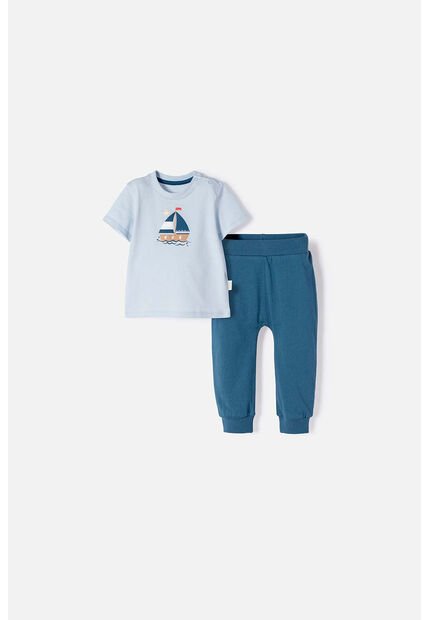 Conjunto LittleMic Azul De Pantalón Largo Para Bebé Niño 12-18