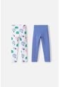 Pack X2 Leggings LittleMic Multicolor Para Niña 2T A 5T 4T de LittleMic