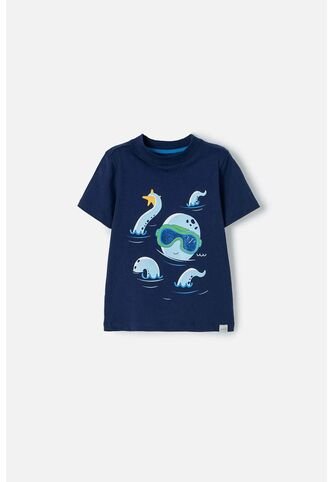Camiseta Littlemic Azul Cuello Redondo Para Niño 2T A 5T 5T LittleMic