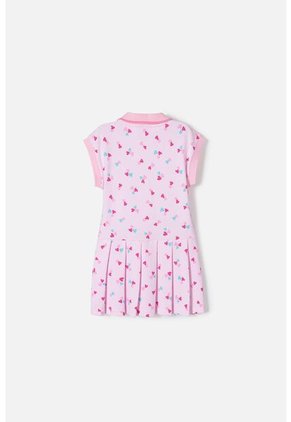 Vestido De Littlemic Manga Corta Rosado Para Niña 2T A 5T 4T