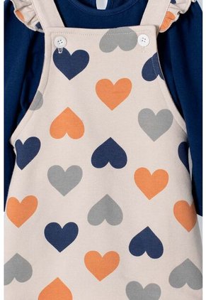 Vestido LittleMic Tipo Jardinera Azul Y Caqui Para Bebé Niña 3-6