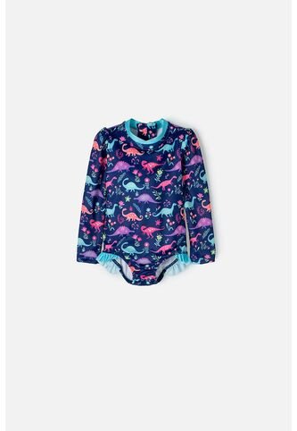 Vestido De Baño LittleMic Manga Larga Morado Para Niña 2T A 5T 4T LittleMic
