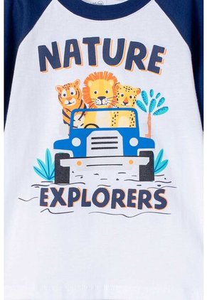 Camiseta LittleMic Manga Corta Azul Oscura Y Blanca Para Niño 2T A 5T 4T