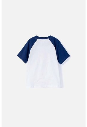 Camiseta LittleMic Manga Corta Azul Oscura Y Blanca Para Niño 2T A 5T 4T