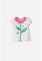 Camiseta Littlemic Marfil Cuello Redondo Para Niña 2T A 5T 4T de LittleMic