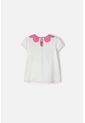 Camiseta Littlemic Marfil Cuello Redondo Para Niña 2T A 5T 4T de LittleMic