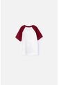 Camiseta LittleMic Manga Corta Roja Y Marfil Para Niño 2T A 5T 5T de LittleMic