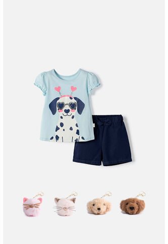 Conjunto De Littlemic Con Short Multicolor Para Niña 2T A 6T 4T LittleMic