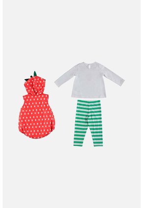 Conjunto LittleMic X3 Piezas Rojo Para Bebé Niña 6-9