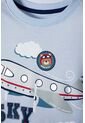 Camiseta LittleMic Azul Clara Manga Corta Para Niño 2T A 5T 3T de LittleMic